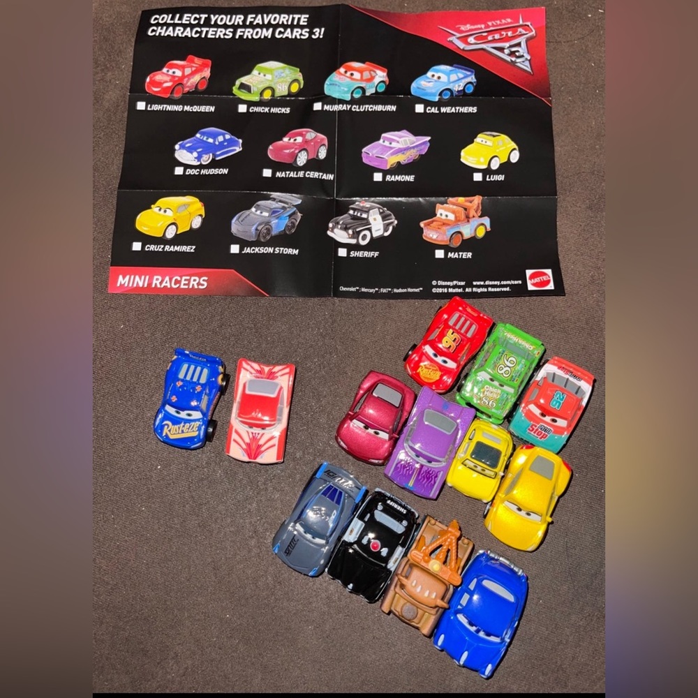 Cars 3 mini racers lot of 13 die cast cars